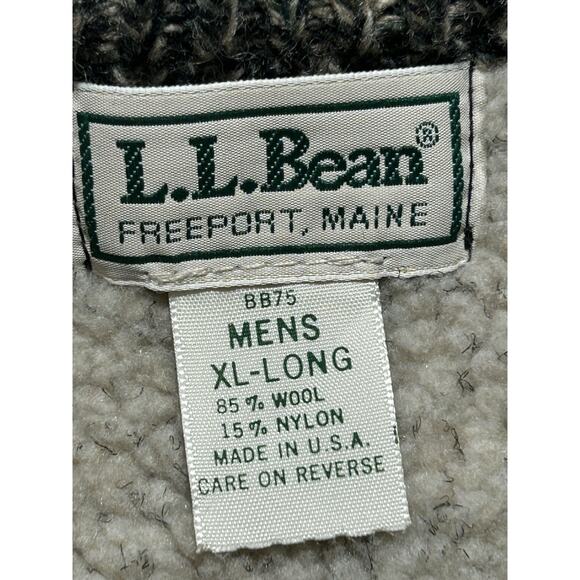 Vintage LL Bean Sweater Vest Mens XL Tall Wool Knit Full Zip Pockets USA Gray - Picture 4 of 8